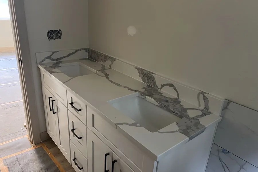 A vanity top gets more water than any counter in the house